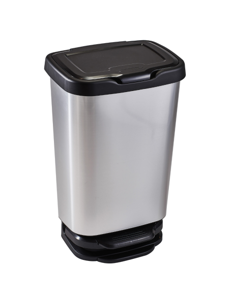 CUBO PEDAL NEGRO/METALIZADO 40 L.