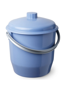 CUBO BASURA REDONDO TAPA AZUL 17 L.