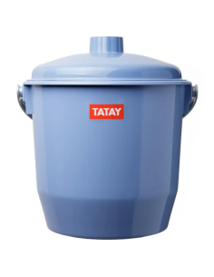 CUBO BASURA REDONDO TAPA AZUL 17 L. 2