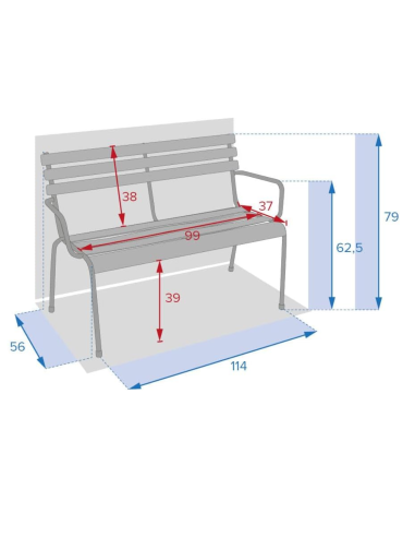 BANCO ACERO GREENSBORO ARCILLA