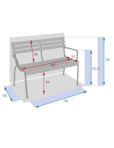 BANCO ACERO GREENSBORO ARCILLA