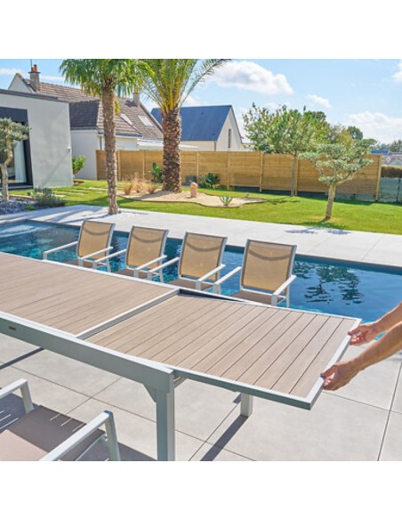 MESA EXTENSIBLE ALUMINO PIAZZA BLANCO