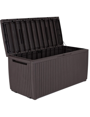 BAÚL EXTERIOR RESINA RATTÁN MARRÓN 305 L.