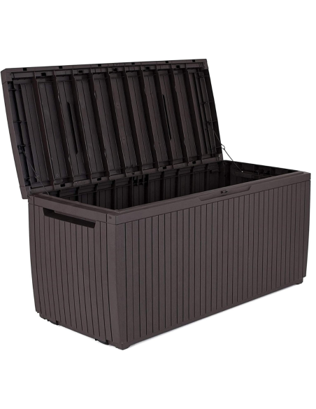 BAÚL EXTERIOR RESINA RATTÁN MARRÓN 305 L.