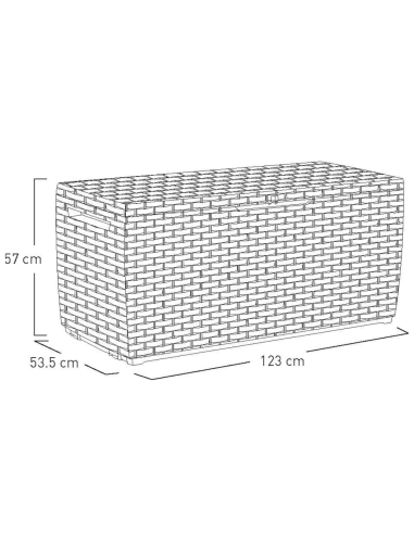 BAÚL EXTERIOR RESINA RATTÁN MARRÓN 305 L.
