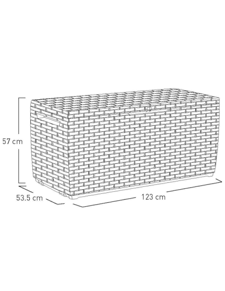 BAÚL EXTERIOR RESINA RATTÁN MARRÓN 305 L.