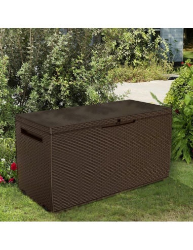 BAÚL EXTERIOR RESINA RATTÁN MARRÓN 305 L.