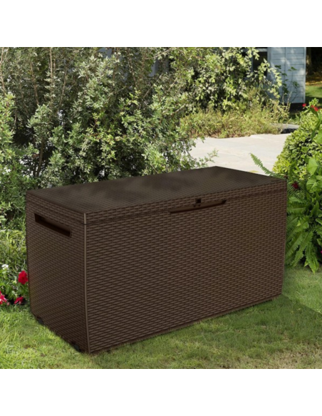 BAÚL EXTERIOR RESINA RATTÁN MARRÓN 305 L.