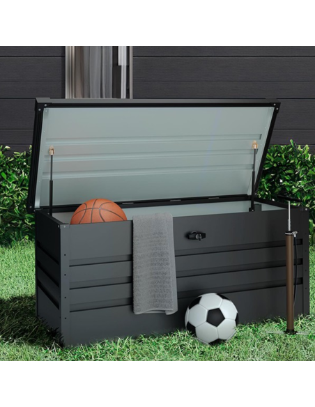 BAÚL EXTERIOR METÁLICO ANTRACITA 450 L.
