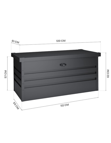BAÚL EXTERIOR METÁLICO ANTRACITA 450 L.