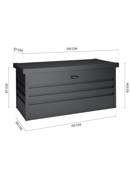 BAÚL EXTERIOR METÁLICO ANTRACITA 450 L.