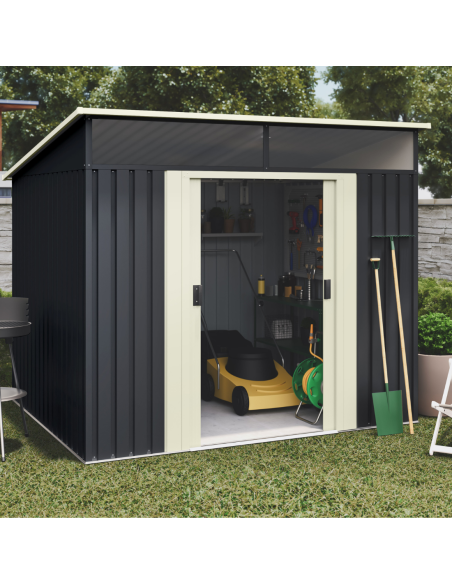 CASETA EXTEIROR METAL PTAS.CORREDERAS GRIS/BEIGE