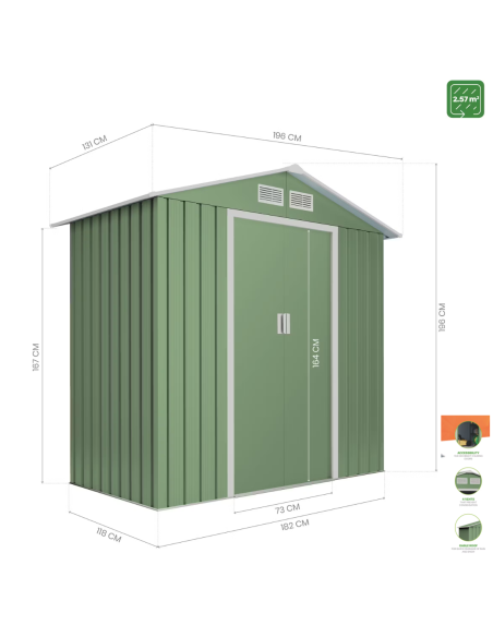 CASETA EXTEIROR METAL VERDE