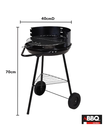 BARBACOA REDONDA CARBÓN + RUEDAS