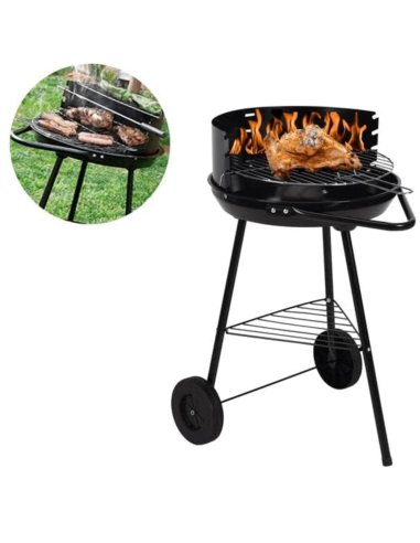 BARBACOA REDONDA CARBÓN + RUEDAS