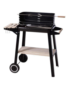 BARBACOA RECTANGULAR CARBÓN + RUEDAS