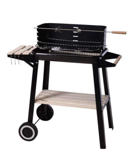 BARBACOA RECTANGULAR CARBÓN + RUEDAS