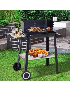 BARBACOA RECTANGULAR CARBÓN + RUEDAS 2