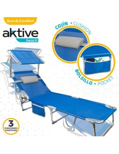 TUMBONA PLEGABLE AZUL PARASOL AKTIVE 2
