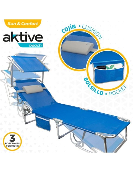 TUMBONA PLEGABLE AZUL PARASOL AKTIVE