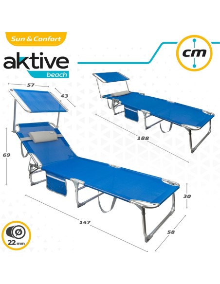 TUMBONA PLEGABLE AZUL PARASOL AKTIVE