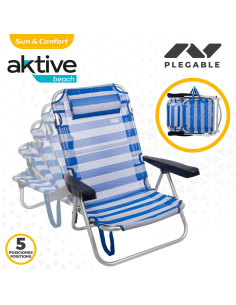 SILLA PLAYA PLEGABLE RAYAS AZUL 2