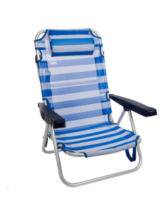 SILLA PLAYA PLEGABLE RAYAS AZUL