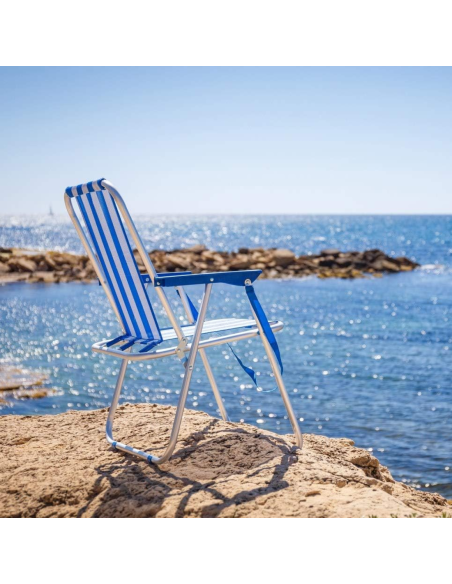 SILLA PLAYA PLEGABLE FIJA AZUL