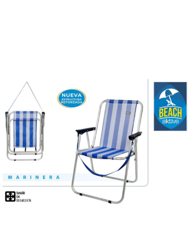 SILLA PLAYA PLEGABLE FIJA AZUL