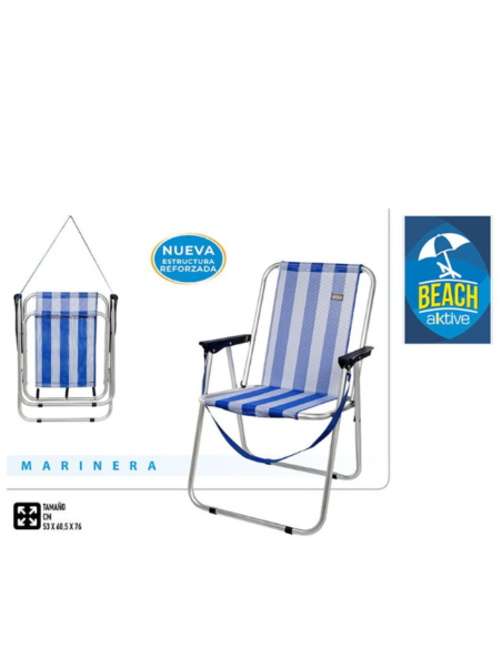 SILLA PLAYA PLEGABLE FIJA AZUL