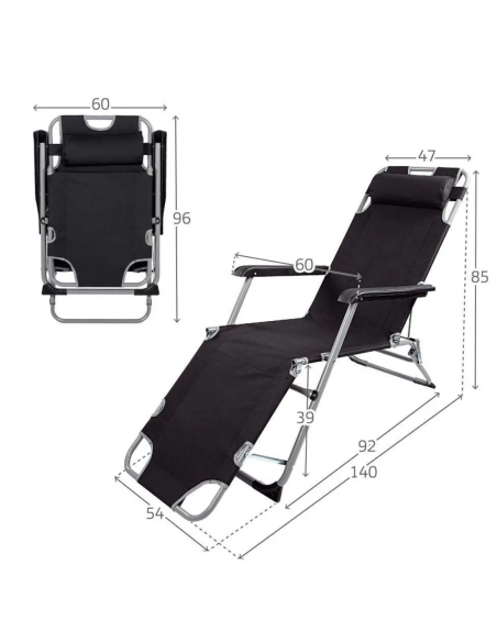 SILLÓN TUMBONA NEGRO AKTIVE