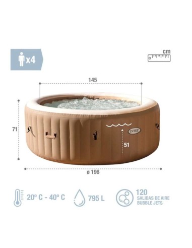 SPA HINCHABLE 4 PLAZAS MÓVIL