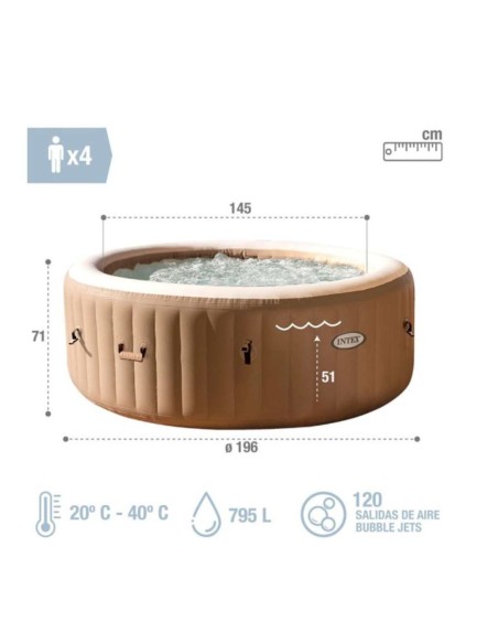 SPA HINCHABLE 4 PLAZAS MÓVIL