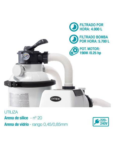 DEPURADORA ARENA/VIDRIO 5700L/H INTEX SX1500