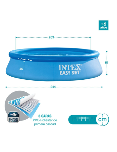 PISCINA HINCHABLE Ø244x61 + DEPURADORA