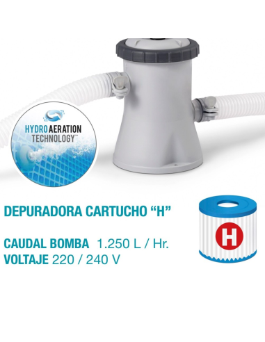 PISCINA HINCHABLE Ø244x61 + DEPURADORA