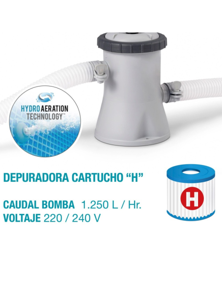 PISCINA HINCHABLE Ø244x61 + DEPURADORA