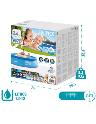 PISCINA HINCHABLE Ø244x61 + DEPURADORA