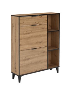 ZAPATERO 2 PUERTAS ROBLE/NEGRO