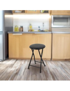 TABURETE BAJO PLEGABLE NEGRO 2