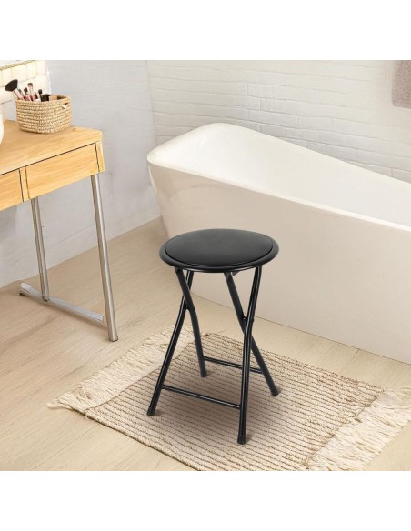 TABURETE BAJO PLEGABLE NEGRO