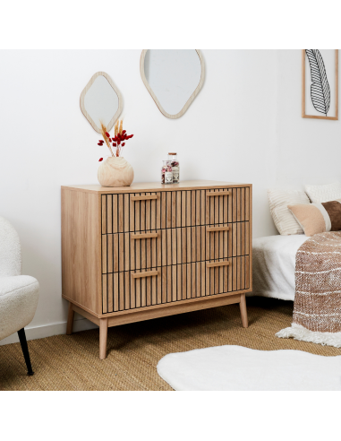 CÓMODA 3 CAJONES NATURAL