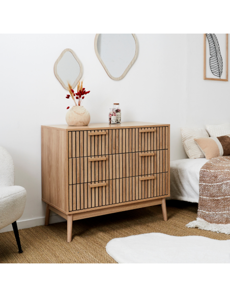 CÓMODA 3 CAJONES NATURAL