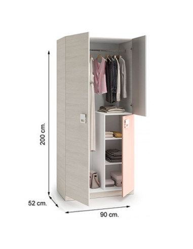 ARMARIO ROPERO INFANTIL NUBE ROSA