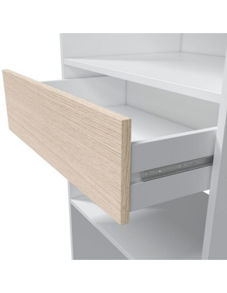 KIT ROPERO VESTIDOR BLANCO Y ROBLE