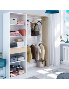 KIT ROPERO VESTIDOR BLANCO Y ROBLE 2