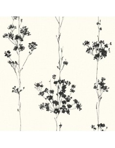 PAPEL PINTADO RAMAJE BLANCO NEGRO