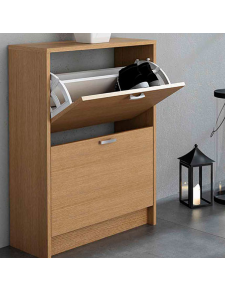 ZAPATERO 2 PUERTAS ROBLE CLARO