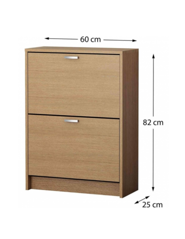 ZAPATERO 2 PUERTAS ROBLE CLARO