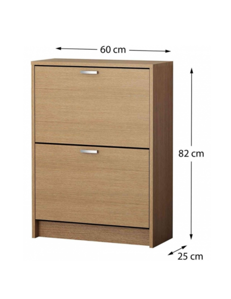 ZAPATERO 2 PUERTAS ROBLE CLARO